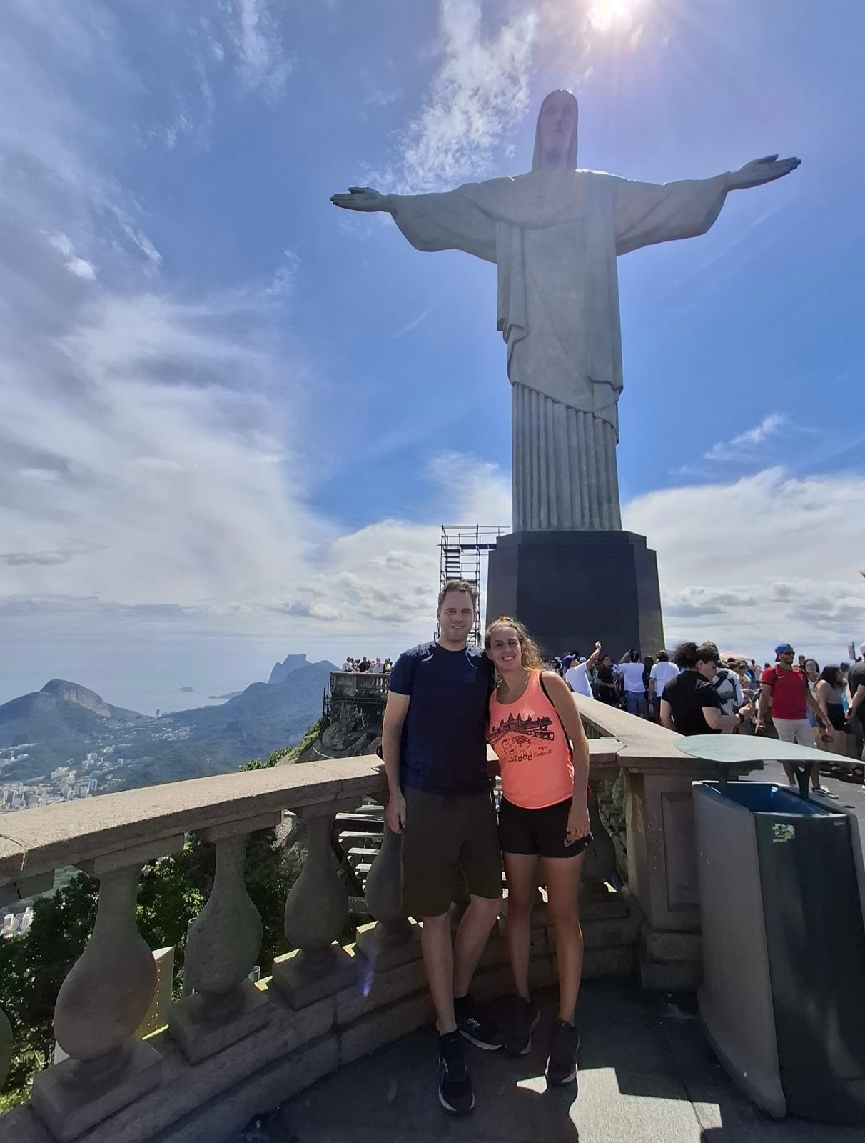 Patrick und Mirjam beim Cristo Redentor auf dem Corcovado